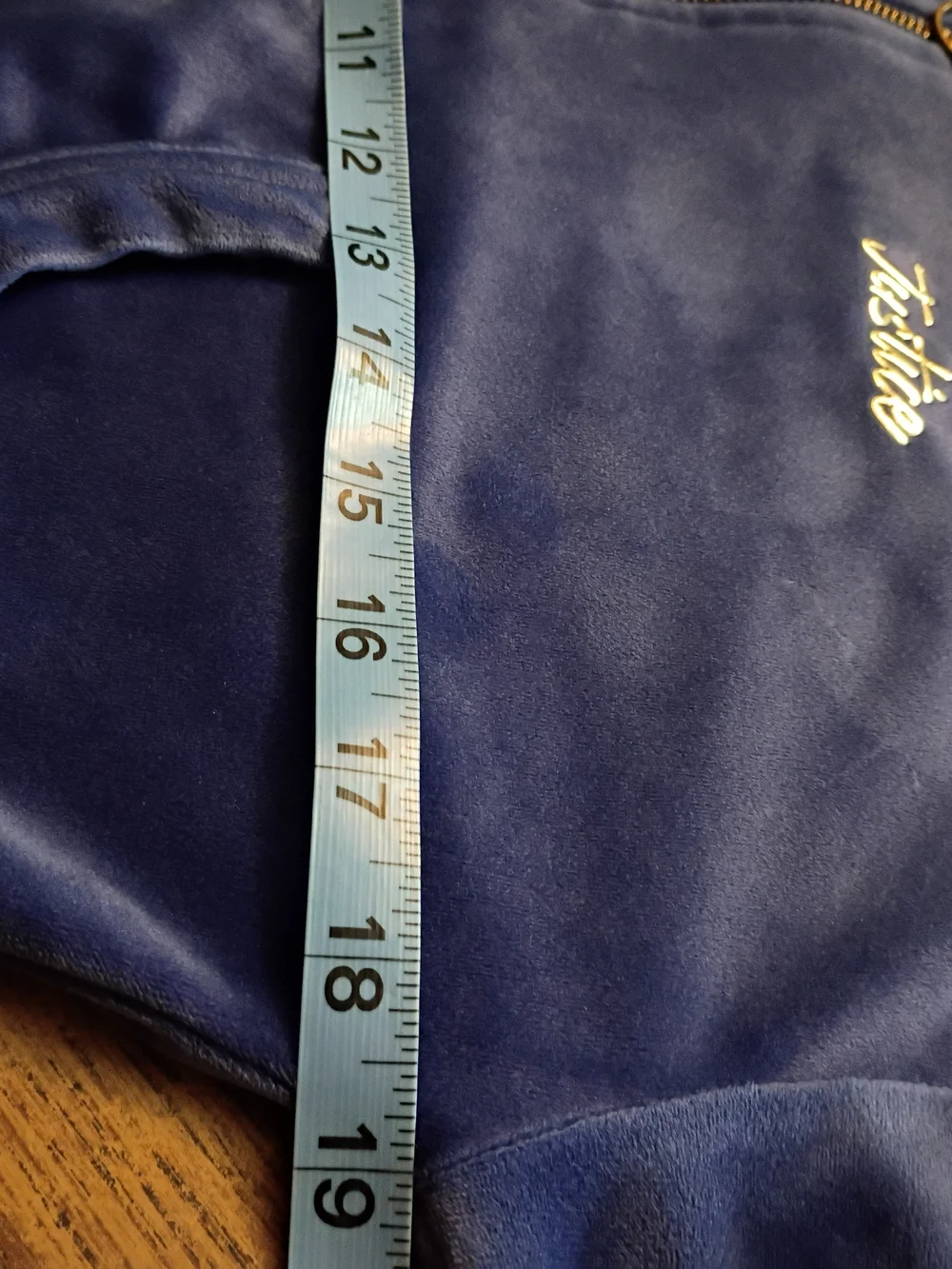 🩷Girls Size Small Justice Navy Velour Hoodie with Gold Logo Detail